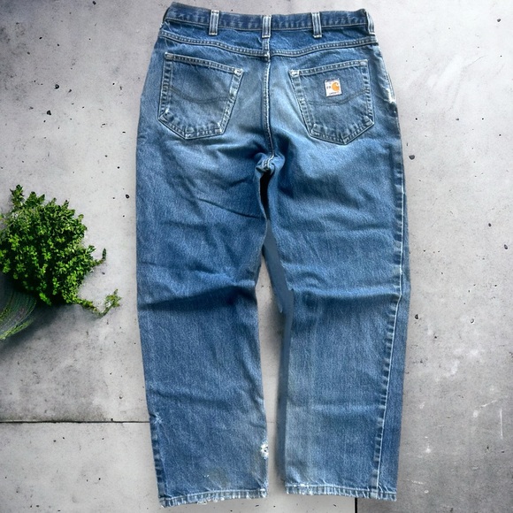 Carhartt Other - Distressed Carhartt FR Washed Jeans Loose Straight Fit Flame Resistant 34/30 VTG